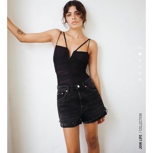 Zara black high rise shorts
